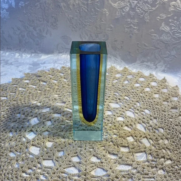 Vintage 1930’s Murano glass vase Blue & Gold Glass. - Picture 1 of 6